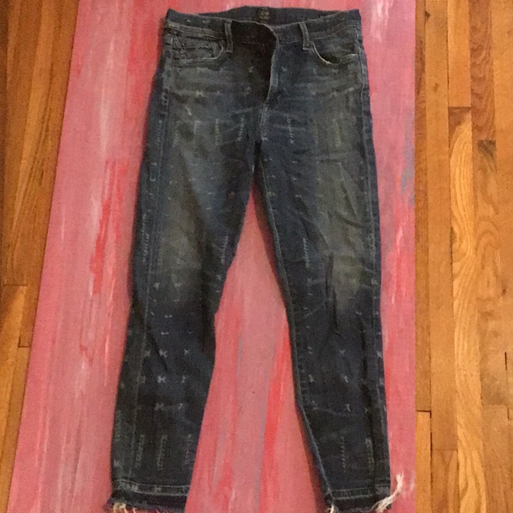 High waisted citizen of humanity patterned jeans